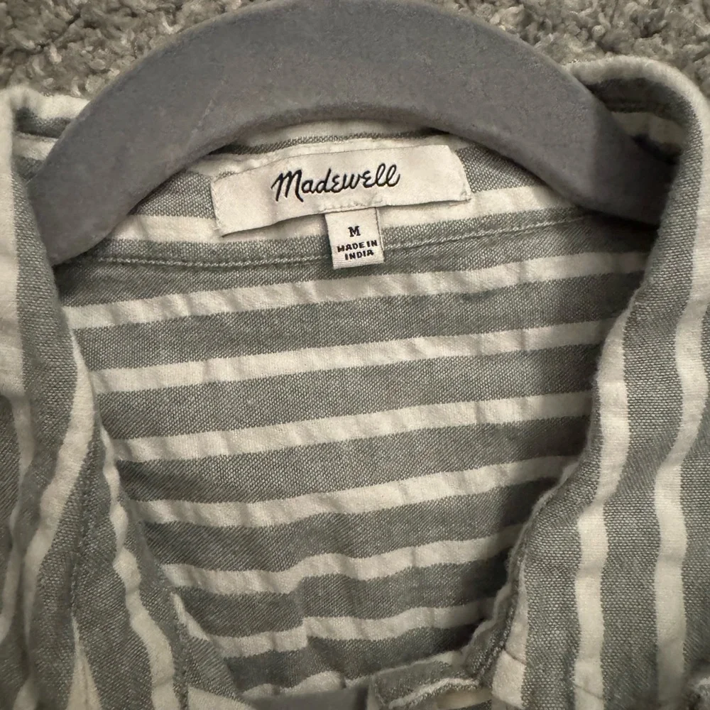 Madewell Seersucker Beachside Shirt in Stripe - Picture 2 of 3